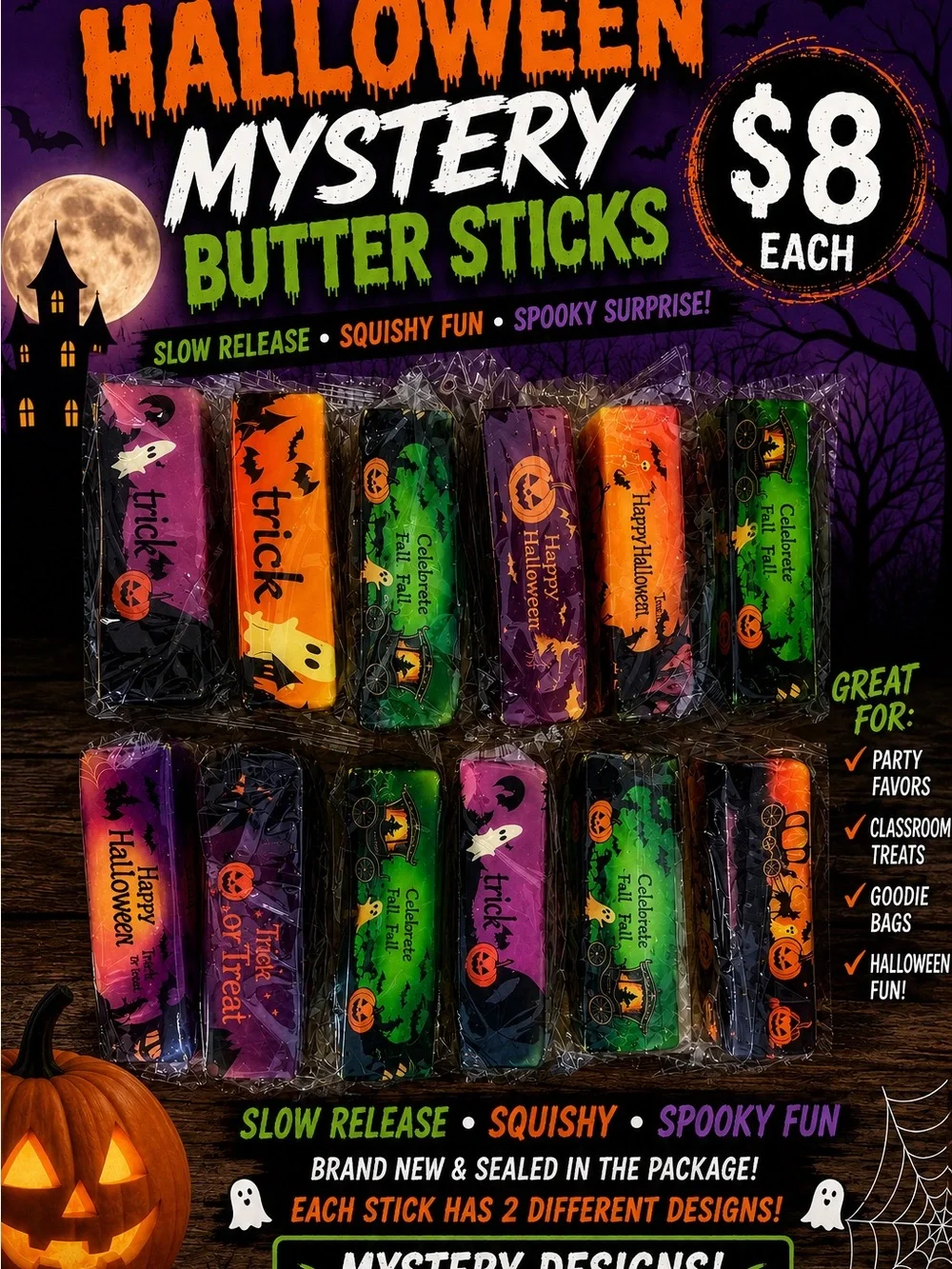 Halloween Mystery Butter Sticks $8 each